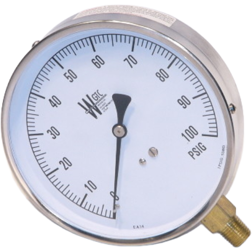 Kodiak Controls EA14C 4-1/2″ Dial 0-100 PSI 1/4″ NPT Lower Mount Dry Case Contractor Gauge