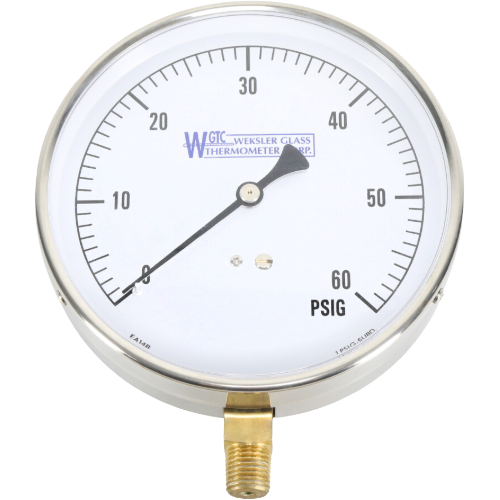 Kodiak Controls EA14B 4-1/2″ Dial 0-60 PSI 1/4″ NPT Lower Mount Dry Case Contractor Gauge