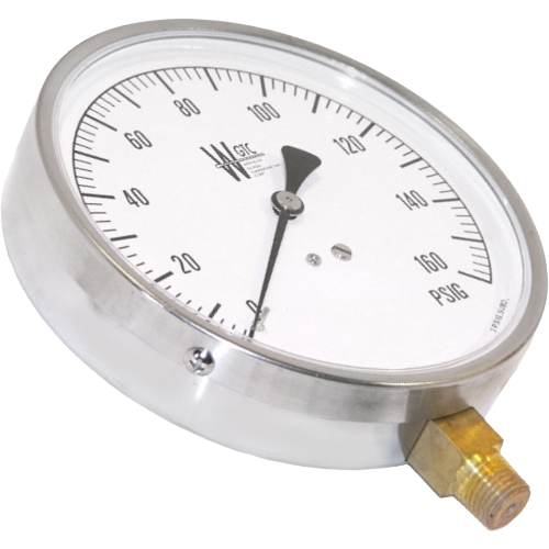 Kodiak Controls EA14D 4-1/2″ Dial 0-160 PSI 1/4″ NPT Lower Mount Dry Contractor Gauge