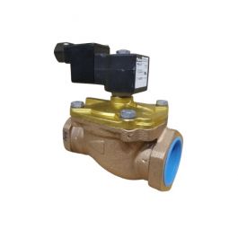 Parker Fluid Control 7321GBN88N00 1-1/2" N/C Solenoid Valve Brass Pilot-Operated 5-230 PSI