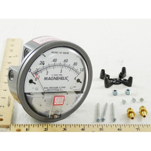 Dwyer 2001AV Magnehelic Differential Pressure Gage, Dual Scale Air Velocity
