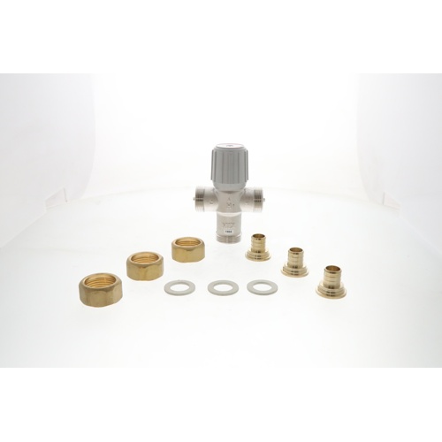 Resideo AM101-UPEX-1LF 3/4″ Union PEX Thermostatic Mixing Valve 70-145°F