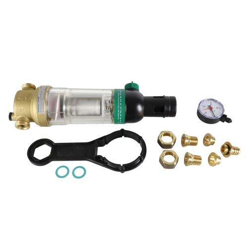 Resideo F76S1007 1/2″ Water Filter 100 Micron with Pressure Gauge