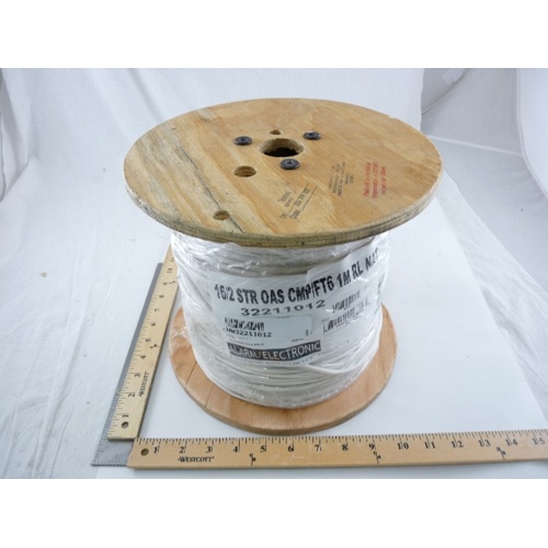 Honeywell 32211012 16/2 Stranded Overall Shielded Cable, CMP/CL2P/FT6, 1000 ft Reel