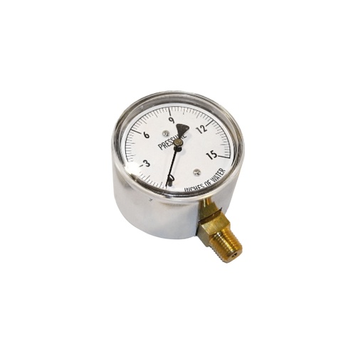 Kodiak Controls 25-15WC 2-1/2″ Dial 0-15″WC 1/4″ NPT Lower Mount Dry Gauge