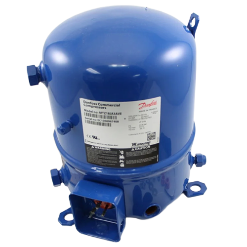 Danfoss MTZ18-3VI Reciprocating Compressor, R404A/R407C/R134A/R407F, 200-230V 3Ph