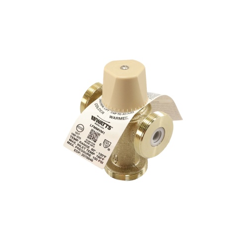 Watts 0559121 Lead-Free 1″ Unsweated Thermostatic Mixing Valve 80-120°F