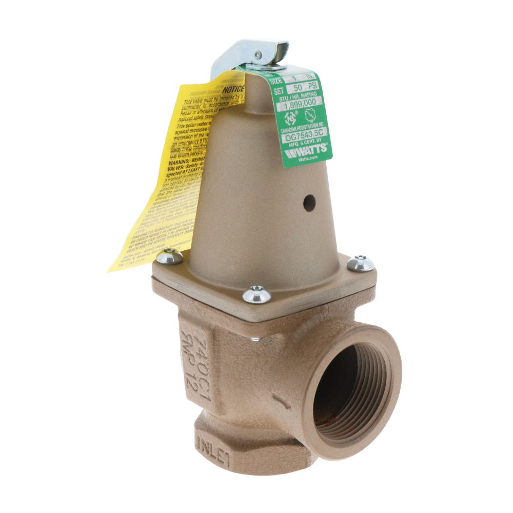 Watts F382820 740-1-50# Relief Valve 1,899,000 BTU/hr 50 PSI