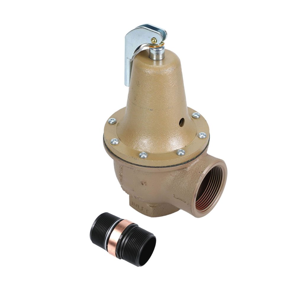 Watts F384242 2″ 740 Iron Boiler Pressure Relief Valve, 45 psi, Expanded Outlets, Flood Sensor