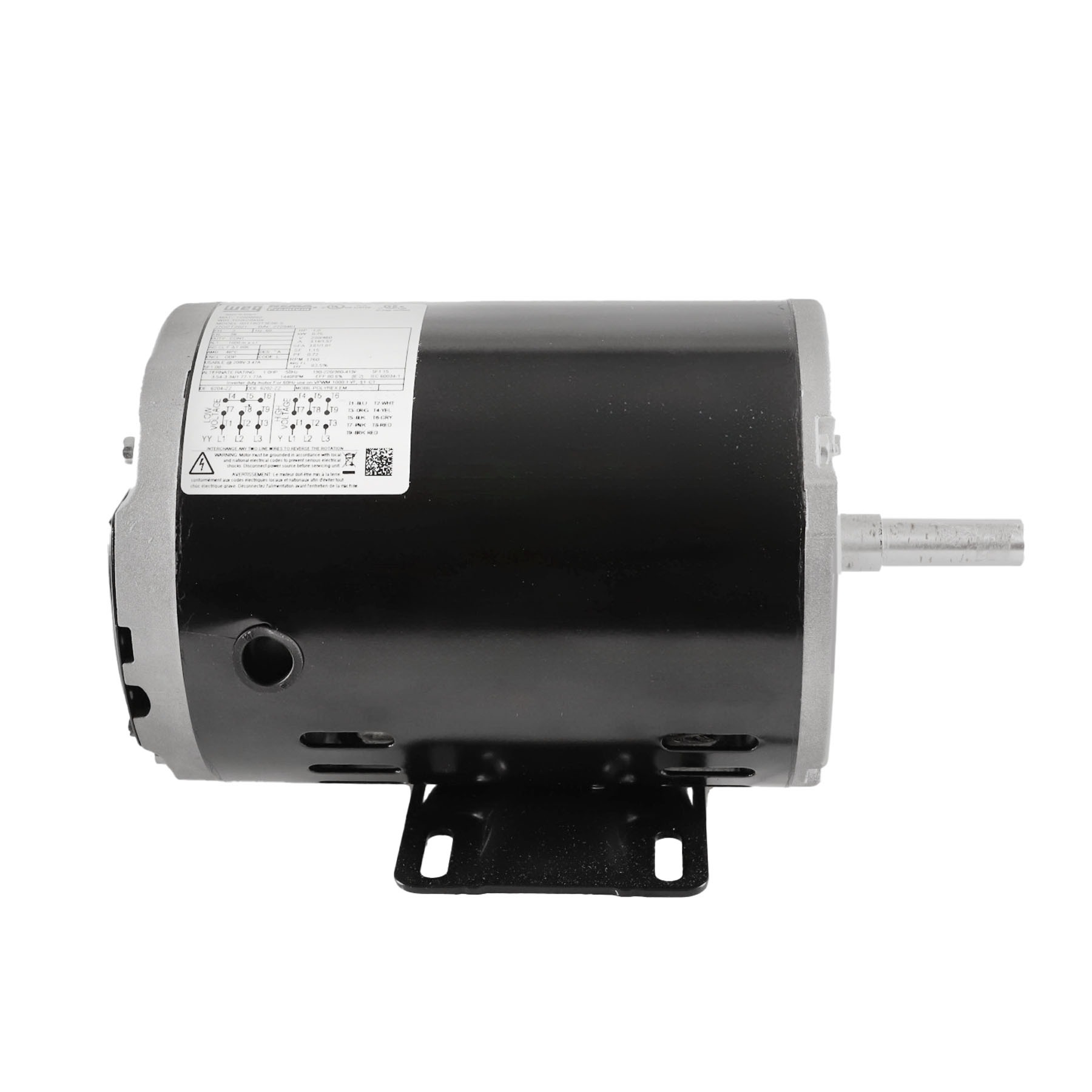 WEG Electric Corp 00118OT3E56-S 3-Phase 1HP 1800RPM 56F Motor