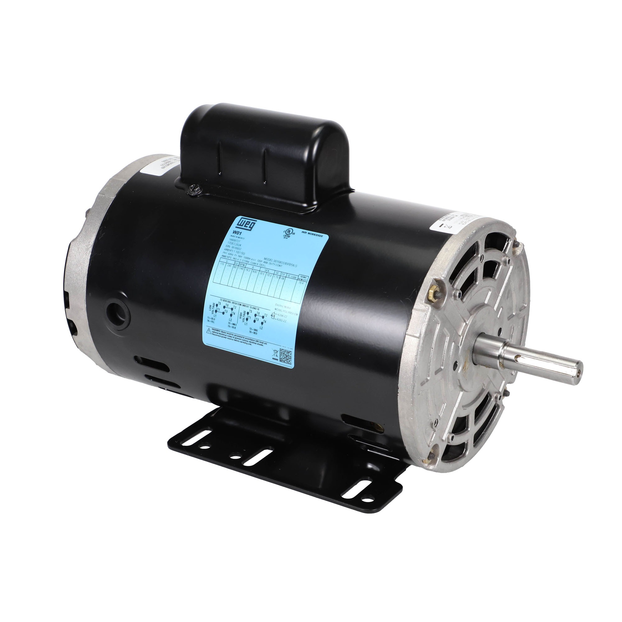 WEG Electric Corp 00158OS1BFB56-S Motor 1.5HP 4-Pole 56H Frame ODP
