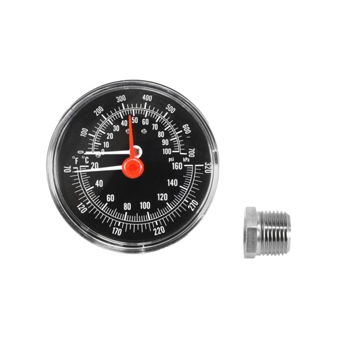 Weil McLain 380-000-000 60/360°F 0/75 PSI 1/4″ T&P Gauge