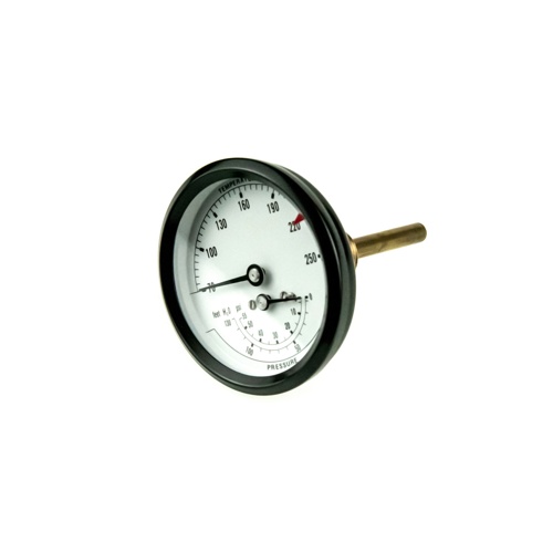 Weil McLain 510-218-065 Combination Pressure-Temperature Gauge, 0-50 PSIG