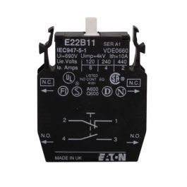 Cutler Hammer-Eaton E22B11 Contact Block 1-N/O 1-N/C