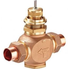 Johnson Controls VG7281NT 2-Way N/O Union Bronze Globe Valve 1" Sweat 11.6Cv